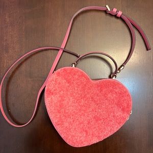 Kate Spade Love Shack Heart Purse Faux Fur Pink PERFECT Condition LIKE NEW